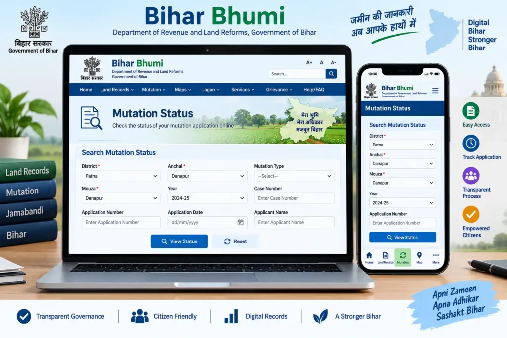 Bihar mutation status check online Dakhil Kharij