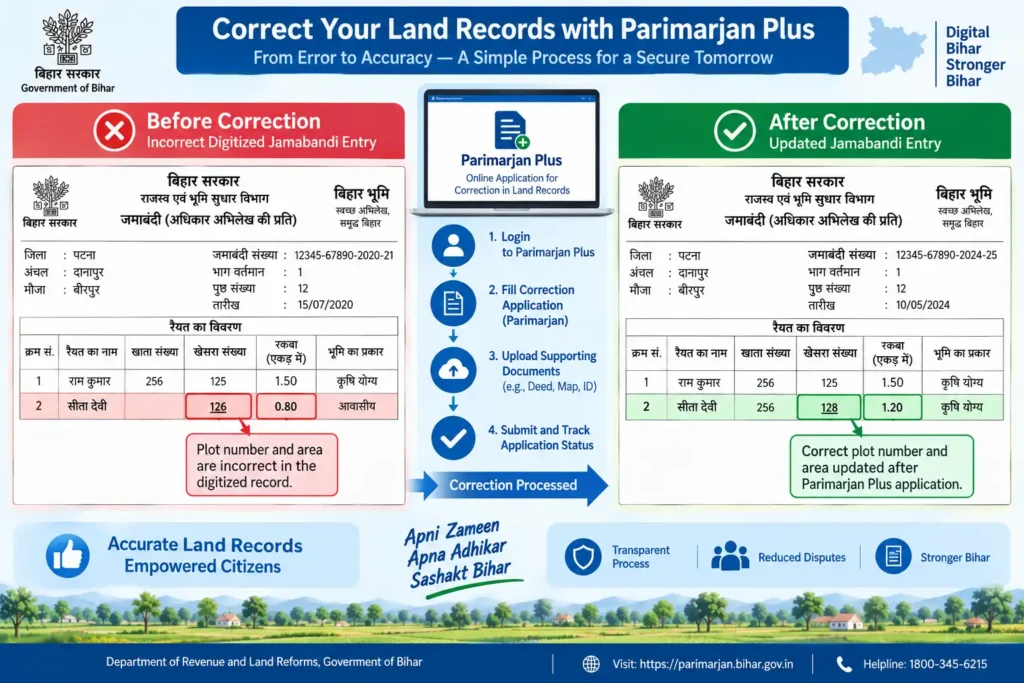 Parimarjan Plus Bihar Jamabandi correction online