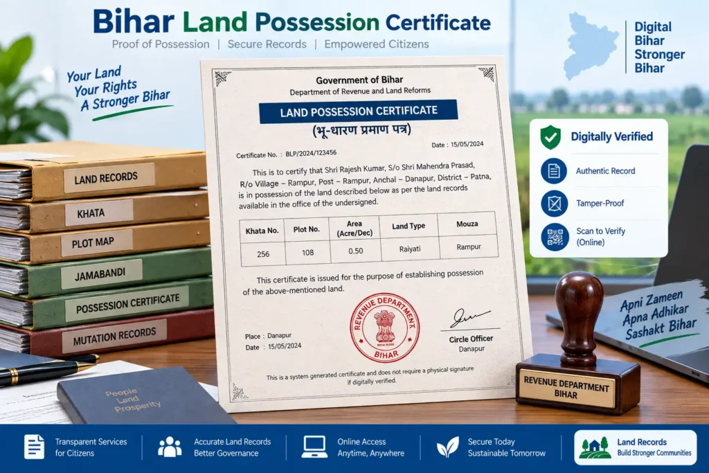 Bihar LPC Land Possession Certificate online application