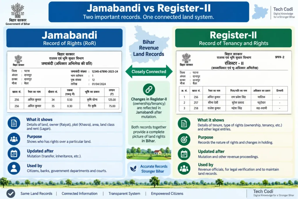 Bihar Register 2 and Jamabandi land record explained