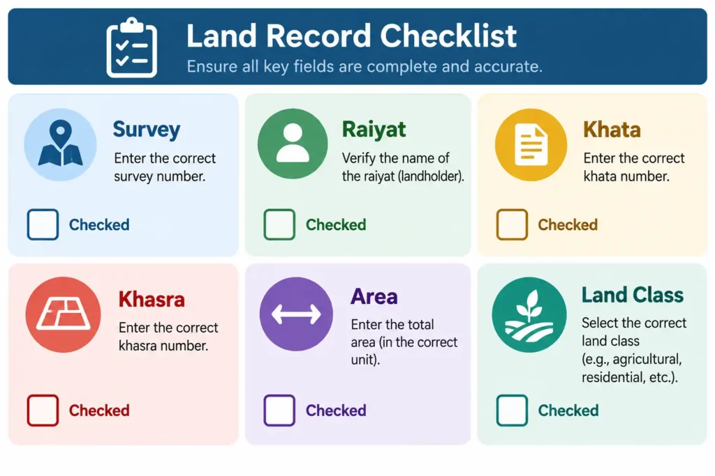 Details to check in Khatiyan Bihar.
